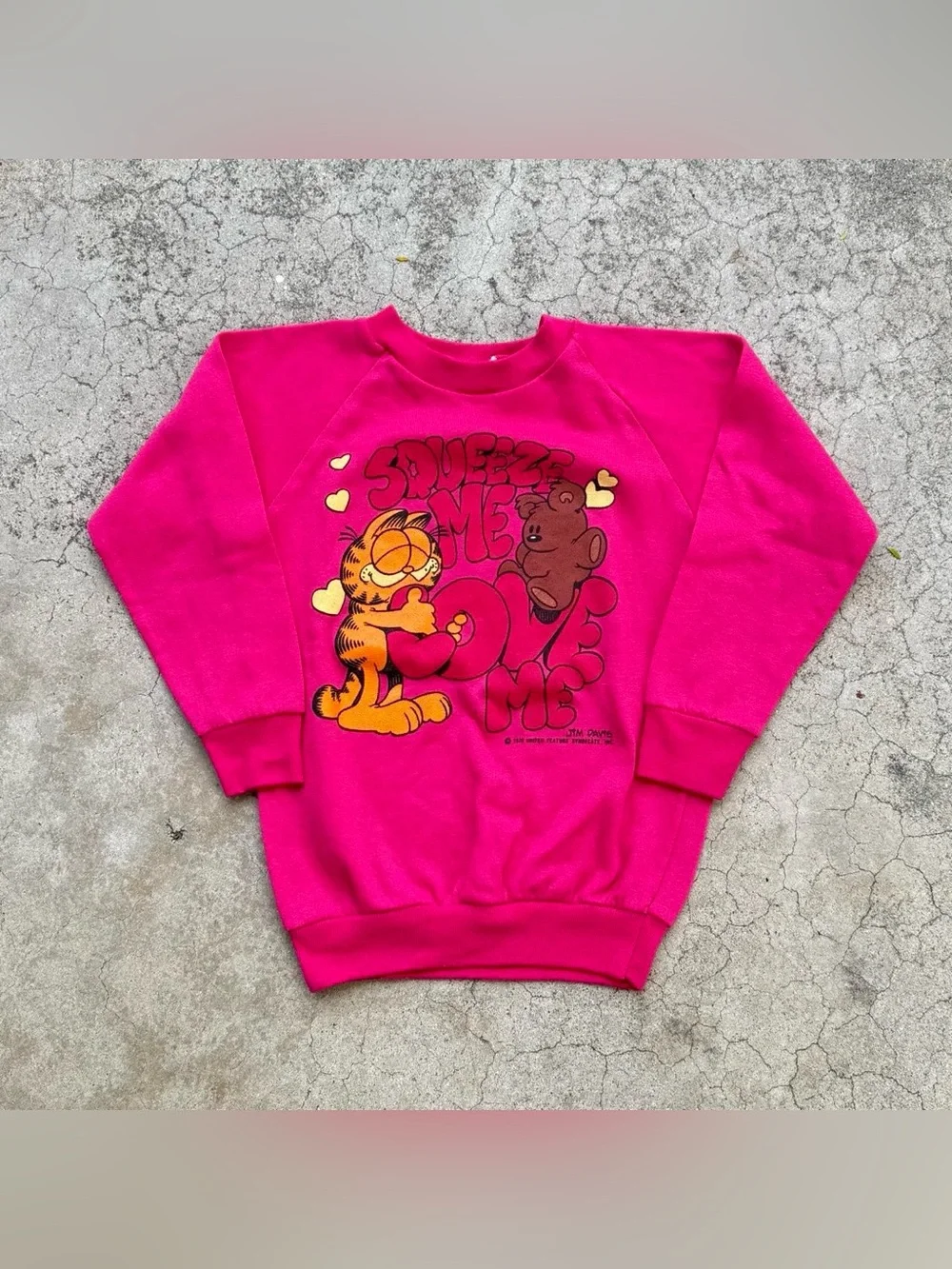 True Vintage 1978 Garfield Jim Davis Youth Crewneck Sweater Youth Medium 10-12